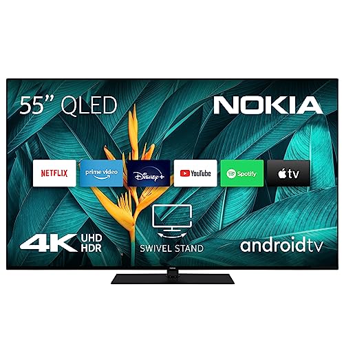 Nokia 55 Zoll (139 cm) QLED 4K UHD TV Smart Android TV (DVB-C/S2/T2, Netflix, Prime Video, Disney+) Amazon Exclusive - QN55GV315ISW - 2023 von Nokia