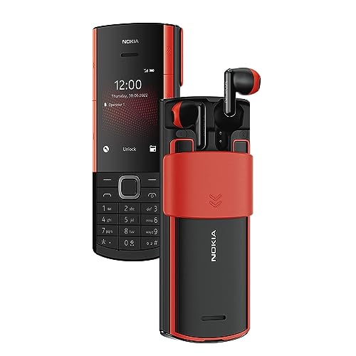 Nokia 5710 Xpress Audio-Funktions-Telefon mit integrierten kabellosen Ohrhörern, 4G-Konnektivität, MP3-Player, kabellosem FM-Radio, speziellen Musiktasten und langlebiger Batterie (Dual-SIM) – Schwarz von Nokia