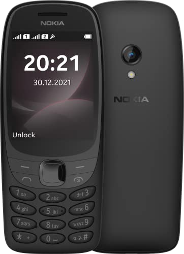 Nokia 6310 mit gebogenem 2,8 Zoll-Display, Zifferntastatur, 8 MB RAM, 16 MB Speicher (32 GB mit microSD-Karten), 1150 mAh Akku, 0,3 Megapixel Rückseitenkamera, UKW-Radio - Schwarz von Nokia