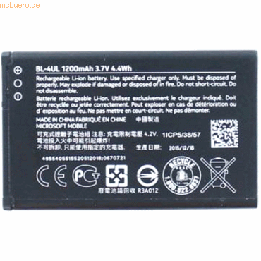 Nokia Akku für Nokia BL-4UL Li-Ion 3,7 Volt 1200 mAh schwarz Nokia Akku für Nokia BL-4UL Li-Ion 3,7 Volt 1200 mAh schwarz von Nokia