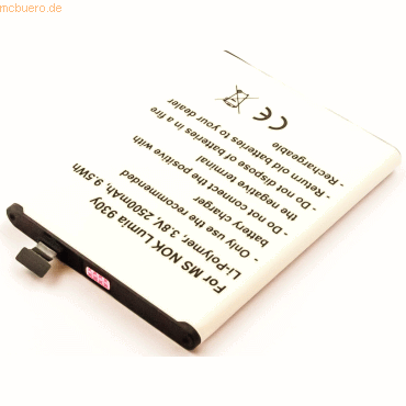 Nokia Akku für Nokia Lumia 930 Li-Ion 3,8 Volt 2500 mAh schwarz von Nokia