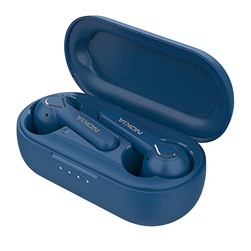 Nokia BH-205 Lite Earbuds Kabellose Kopfhörer, 36 Stunden Spielzeit, Bluetooth Kompatibel, Verbesserter Bass, Komfortable Passform, Kompaktes Kabelloses Ladecase, Blau, x von Nokia