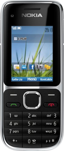 Nokia C2-01, unlocked, 46 MB, Handy (Ohne Branding, 5,1 cm (2 Zoll), 3,2 Megapixel Kamera) schwarz von Nokia