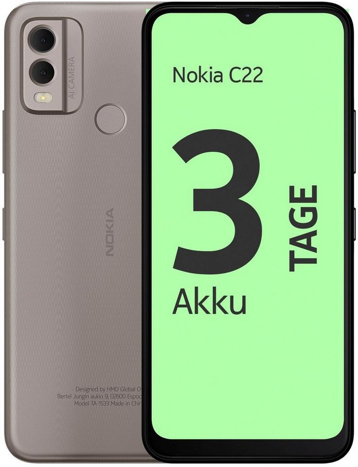 Nokia C22, 2+64GB Smartphone (16,56 cm/6,52 Zoll, 64 GB Speicherplatz, 13 MP Kamera) von Nokia