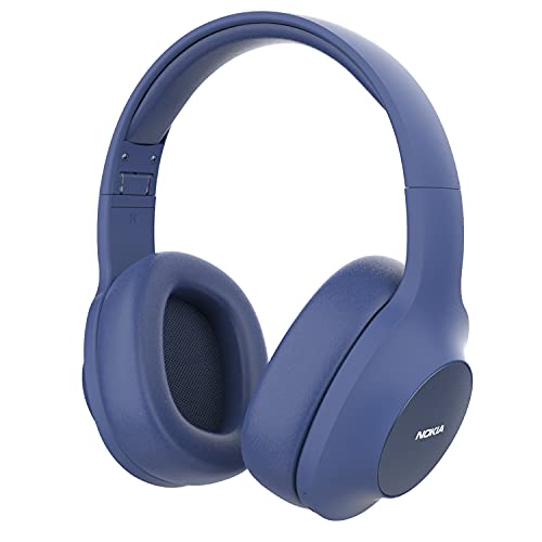 Nokia E-1200 Essential Wireless Kopfhörer, On-Ear Kopfhörer mit Faltbarem Kopfbügel, Bluetooth 5.0 Kompatibel, 40 Stunden Wireless Spielzeit, Blau BH-204 von Nokia