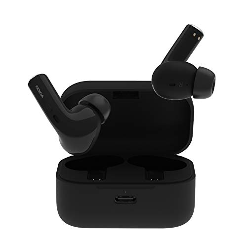 Nokia E3500 True Wireless Earbuds, Bluetooth 5.0, mit Clear Voice Capture (CVC) Technologie, 7 Stunden Non-Stop Spielzeit und bis zu 25 Stunden dank Charging Case – Schwarz [Amazon Exclusive] von Nokia