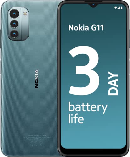 Nokia G11 16,5 cm (6,5 Zoll) HD+ Smartphone mit Android 11, 90 Hz Bildwiederholrate, kompatibel mit 18 W Schnellladung, 3 GB RAM/32 GB ROM, 5.050 mAh, 13 MP Dreifachkamera, Dual SIM, Eisblau von Nokia