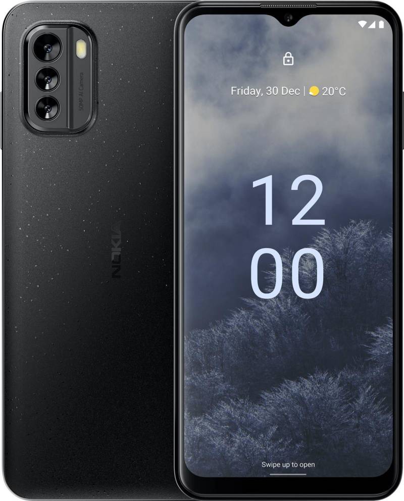 Nokia G60 5G - 5G Smartphone - Dual-SIM - RAM 4GB / Interner Speicher 128GB - 16,70cm (6,58) - 2400 x 1080 Pixel (120 Hz) - Triple-Kamera 50 MP, 5 MP, 2 MP - front camera 8 MP - Schwarz (101Q7505H022) von Nokia