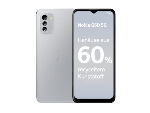 Nokia G60 5G Smartphone, 6.58" HD+120Hz Display, 4GB RAM&128GB Storage, Android12, 50MP AI Kamera, Updates, hergestellt aus 60% recyceltem Plastik, 2 Tage Akkulaufzeit-Grau, 101Q7505H023 Nokia G60 5G Smartphone, 6.58" HD+120Hz Display, 4GB RAM&128GB Storage, Android12, 50MP AI Kamera, Updates, hergestellt aus 60% recyceltem Plastik, 2 Tage Akkulaufzeit-Grau, 101Q7505H023 von Nokia