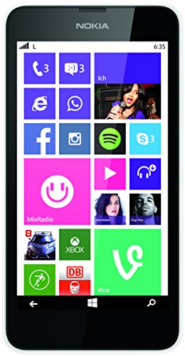 Nokia Lumia 635 Smartphone Mikro SIM (11,9 cm (4,6 Zoll) Touchscreen, 5 Megapixel Kamera, Win 8.1) Weiss von Nokia