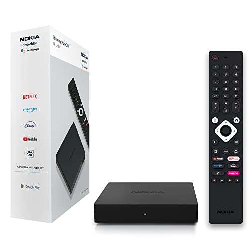 Nokia Streaming Box 8010, Android TV (Chromecast, HDMI, H.264, HEVC H.265, Netflix, Prime Video, Disney+), Schwarz von Nokia