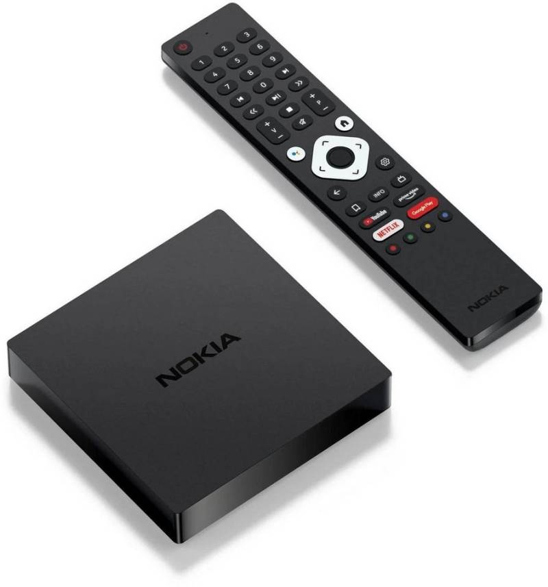 Nokia Streaming-Box 8010 Android TV 4K Ultra HD, (WiFi 6 ax, Bluetooth, DLNA, WLAN, Netflix, Amazon Prime Video, Youtube etc., Kompatibel mit Google Asistant), Sprachsteuerung, beleuchtete Fernbdienung, Android 11 / 12 von Nokia