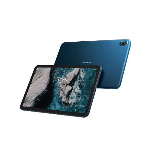 Nokia T20 Android 11 WiFi Tablet mit 10,36" Bildschirm, 4GB RAM/64GB ROM, 8200mAh Akku, 8MP + 5MP Kamera, Stereo-Lautsprecher mit OZO Playback, Dual Mikrofon, Metallgehäuse - Ocean Blue von Nokia