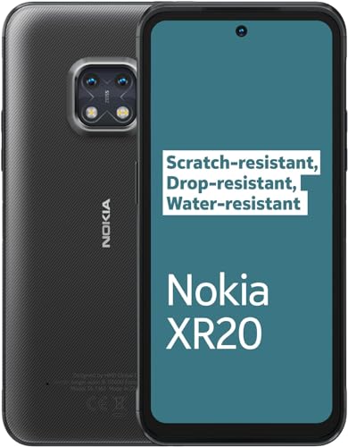 Nokia XR20 Dual-SIM 128 GB ROM + 6 GB RAM (nur GSM, ohne CDMA), werkseitig entsperrtes 5G Smartphone (Granit) – Internationale Version von Nokia