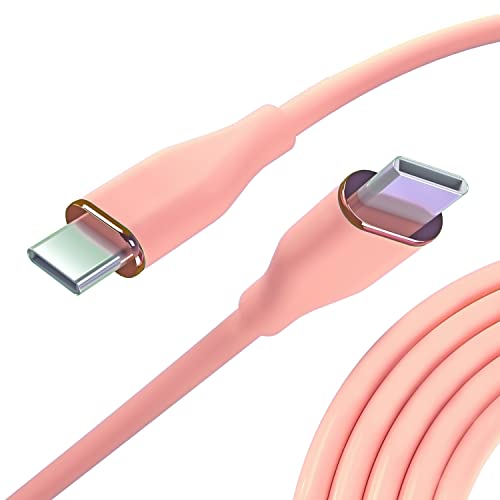 Nolhel USB Type-C Schnellladekabel 60 W - USB C USB C Kabel aus strapazierfähigem Silikon - Handykabel Typ C kompatibel mit Macbook und Smartphone (Lachsrosa, 2 m) von Nolhel