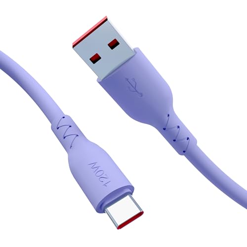 Nolhel USB Type-C Kabel 120 W - Handykabel Typ C Schnellladung - USB C Kabel aus farbigem Tpe Super strapazierfähig, kompatibel mit Smartphone und PC (Lila, 2 m) von Nolhel