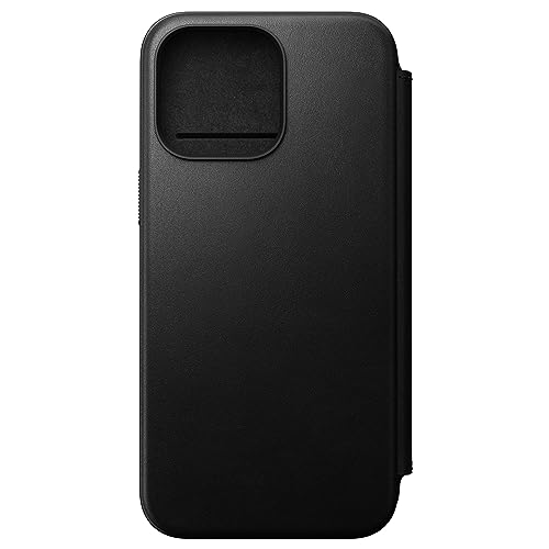 Nomad Moderne Horween Folio-Schutzhülle aus Leder für iPhone 15 Pro Max, kompatibel mit MagSafe Wireless Charging Wallet Case & Drop Protect – Schwarz von Nomad Goods