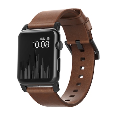 Nomad Strap Modern Leather Connector black für Apple Watch 42/44mm braun von Nomad