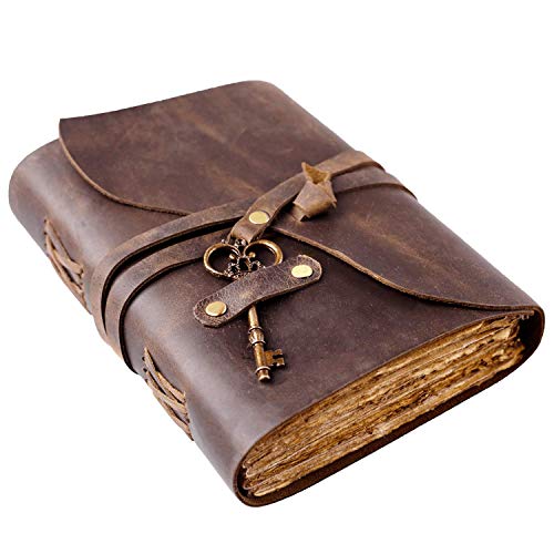 NomadCraftsCo. Vintage Leder Tagebuch - Reisetagebuch Handgefertigtes Vintage Büttenrand Papier Skizzenbuch Notizbuch… (29,5 x 21 cm (A4), Vintage Braun) von NomadCraftsCo.