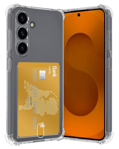 Nomfy Handyhülle für Samsung S25 Silikon Shock Back Case mit Kartenhalter Moderner Bumper Schutzhülle - Transparant Nomfy Handyhülle für Samsung S25 Silikon Shock Back Case mit Kartenhalter Moderner Bumper Schutzhülle - Transparant von Nomfy
