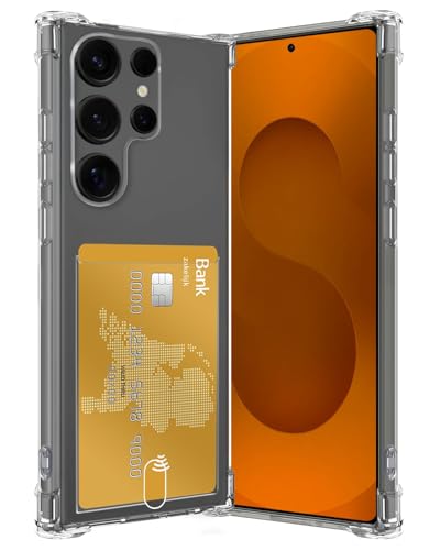 Nomfy Handyhülle für Samsung S25 Ultra Silikon Shock Back Case mit Kartenhalter Moderner Bumper Schutzhülle - Transparant Nomfy Handyhülle für Samsung S25 Ultra Silikon Shock Back Case mit Kartenhalter Moderner Bumper Schutzhülle - Transparant von Nomfy
