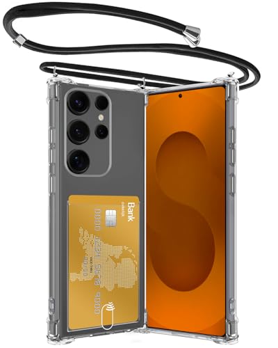 Nomfy Handyhülle für Samsung S25 Ultra mit Kordel Kartenhalter Silikon Shock Back Case Moderner Bumper Schutzhülle - Transparant Nomfy Handyhülle für Samsung S25 Ultra mit Kordel Kartenhalter Silikon Shock Back Case Moderner Bumper Schutzhülle - Transparant von Nomfy