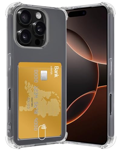 Nomfy Handyhülle für iPhone 16 Pro Silikon Shock Back Case mit Kartenhalter Moderner Bumper Schutzhülle - Transparant Nomfy Handyhülle für iPhone 16 Pro Silikon Shock Back Case mit Kartenhalter Moderner Bumper Schutzhülle - Transparant von Nomfy