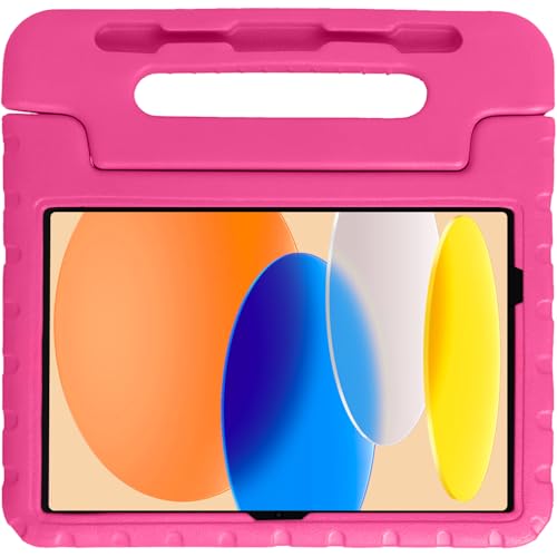 Nomfy Kinderhülle für iPad 2025 (A16) Tablethülle mit Handgriff Stoßfest - Rosa von Nomfy