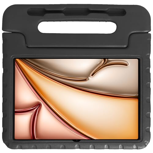 Nomfy Kinderhülle für iPad Air 2025 (13 inch) Tablethülle mit Handgriff Stoßfest - Schwarz von Nomfy