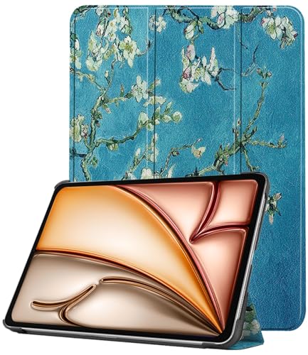 Nomfy Tablet Hülle für iPad Air 2025 (11 inch) Luxuriöse Bookcase mit Trifold Cover Stoßfest - Blüte von Nomfy