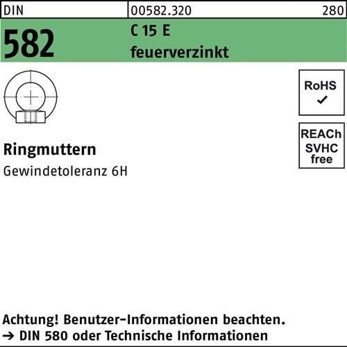 10 Stk. Ringmutter DIN 582 M24 C 15 E feuerverz. 1 Stück Noname 005823200240000 10 Stk. Ringmutter DIN 582 M24 C 15 E feuerverz. 1 Stück Noname 005823200240000 von Noname