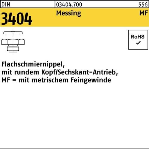 100 Stk. Flachschmiernippel DIN 3404 rundem Kopf/6-kt M10x 1 SW 17 Messing 100 Stk. Flachschmiernippel DIN 3404 rundem Kopf/6-kt M10x 1 SW 17 Messing von Noname