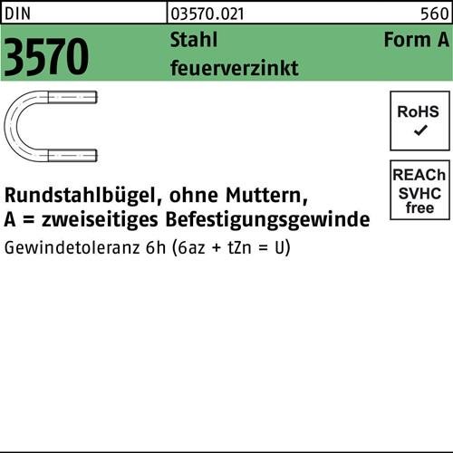 100 Stk. Rundstahlbügel DIN 3570 o.Mutter A 46/NW 32 Stahl feuerverz. 100 100 Stk. Rundstahlbügel DIN 3570 o.Mutter A 46/NW 32 Stahl feuerverz. 100 von Noname