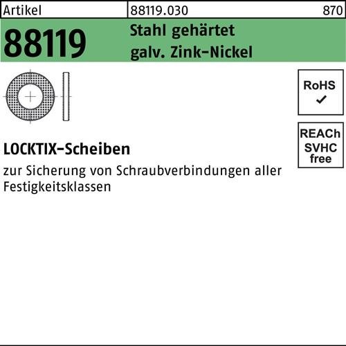 100 Stk. Scheibe R 88119 14 Stahl gehärtet gal. ZnNi Cr(VI)-frei 100 Stück von Noname