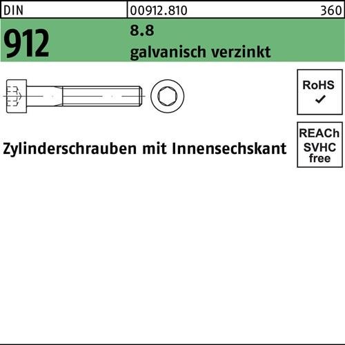 100 Stk. Zylinderschraube DIN 912 Innen-6kt M6x300 8.8 galv.verz. 100St. Noname 100 Stk. Zylinderschraube DIN 912 Innen-6kt M6x300 8.8 galv.verz. 100St. Noname von Noname