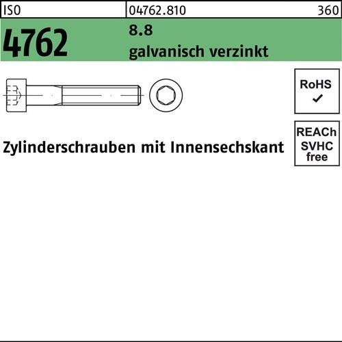 100 Stk. Zylinderschraube ISO 4762 Innen-6kt M8x270 8.8 galv.verz. 100St. Noname 100 Stk. Zylinderschraube ISO 4762 Innen-6kt M8x270 8.8 galv.verz. 100St. Noname von Noname