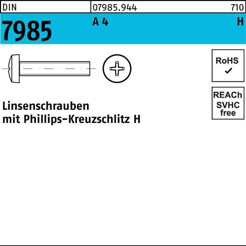 1000 Stk. Linsenschraube DIN 7985 PH M1,6x 12-H A 4 1000 Stück Noname 1000 Stk. Linsenschraube DIN 7985 PH M1,6x 12-H A 4 1000 Stück Noname von Noname