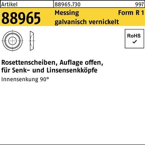 1000 Stk. Rosettenscheibe R 88965 offen 5,0x9,0x2,3 Messing galv. vernickelt 1000 Stk. Rosettenscheibe R 88965 offen 5,0x9,0x2,3 Messing galv. vernickelt von Noname