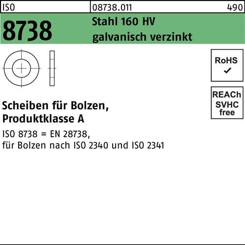 1000 Stk. Scheibe ISO 8738 f.Bolzen 10 Stahl 160 HV galv.verz. 1000 Stück 1000 Stk. Scheibe ISO 8738 f.Bolzen 10 Stahl 160 HV galv.verz. 1000 Stück von Noname