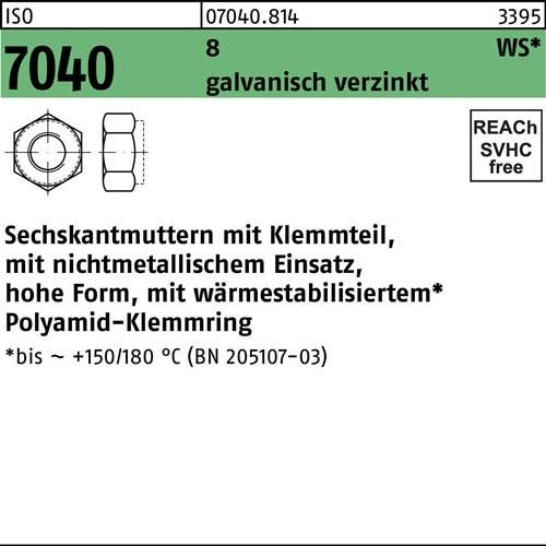 1000 Stk. Sechskantmutter ISO 7040 Klemmteil M8 8 galv.verz. brauner Ring 1000 Stk. Sechskantmutter ISO 7040 Klemmteil M8 8 galv.verz. brauner Ring von Noname