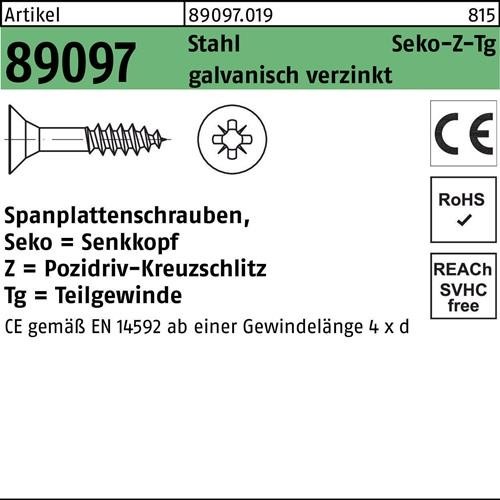 1000 Stk. Spanplattenschraube R 89097 SEKO PZ TG 4x30/18-Z Stahl galv.verz. 1000 Stk. Spanplattenschraube R 89097 SEKO PZ TG 4x30/18-Z Stahl galv.verz. von Noname