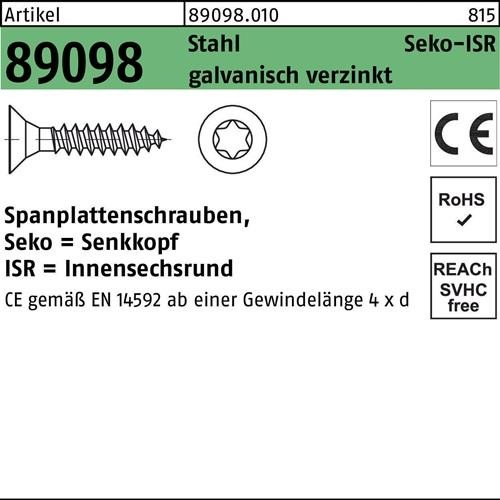 1000 Stk. Spanplattenschraube R 89098 SEKO ISR VG 3x30-T10 Stahl galv.verz. 1000 Stk. Spanplattenschraube R 89098 SEKO ISR VG 3x30-T10 Stahl galv.verz. von Noname