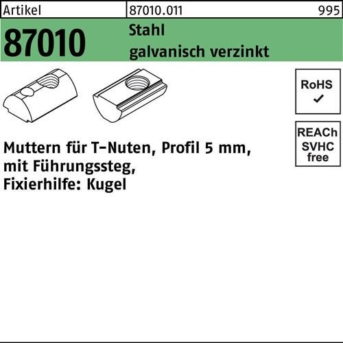 1000 Stk. T-Nutenmutter R 87010 Führungssteg 5mm M5 Stahl galv.verz. 1000Stück 1000 Stk. T-Nutenmutter R 87010 Führungssteg 5mm M5 Stahl galv.verz. 1000Stück von Noname