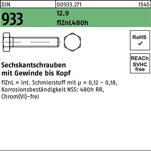 200 Stk. Sechskantschraube DIN 933 VG M8x 40 12.9 flZnL 480h zinklamellenb. 200 Stk. Sechskantschraube DIN 933 VG M8x 40 12.9 flZnL 480h zinklamellenb. von Noname