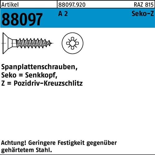 200 Stk. Spanplattenschraube R 88097 Seko PZ 4,5x 30-Z A 2 200 Stück Noname von Noname