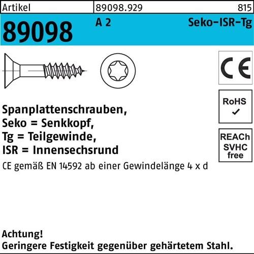 200 Stk. Spanplattenschraube R 89098 SEKO ISR TG 6x 90-T25 A 2 200 Stück Noname 200 Stk. Spanplattenschraube R 89098 SEKO ISR TG 6x 90-T25 A 2 200 Stück Noname von Noname