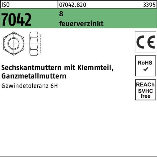 25 Stk. Sechskantmutter ISO 7042 Klemmteil M24 8 feuerverz. 25 Stück Noname 25 Stk. Sechskantmutter ISO 7042 Klemmteil M24 8 feuerverz. 25 Stück Noname von Noname