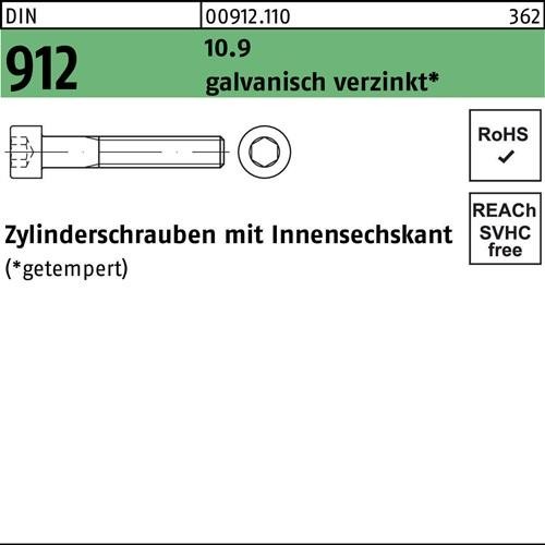 25 Stk. Zylinderschraube DIN 912 Innen-6kt M12x310 10.9 galv.verz. 25St. Noname 25 Stk. Zylinderschraube DIN 912 Innen-6kt M12x310 10.9 galv.verz. 25St. Noname von Noname