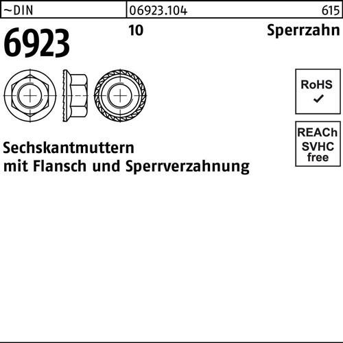 250 Stk. Sechskantmutter DIN 6923 Flansch M12 10 Sperrverzahnung 250 Stück 250 Stk. Sechskantmutter DIN 6923 Flansch M12 10 Sperrverzahnung 250 Stück von Noname