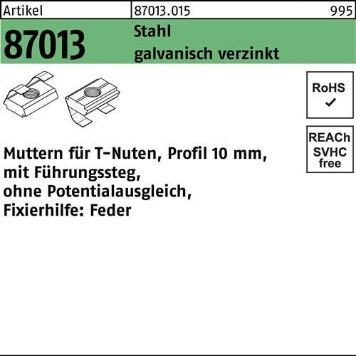 250 Stk. T-Nutenmutter R 87013 Führungssteg/o.Potentialausgl. 10mm M6 250 Stk. T-Nutenmutter R 87013 Führungssteg/o.Potentialausgl. 10mm M6 von Noname